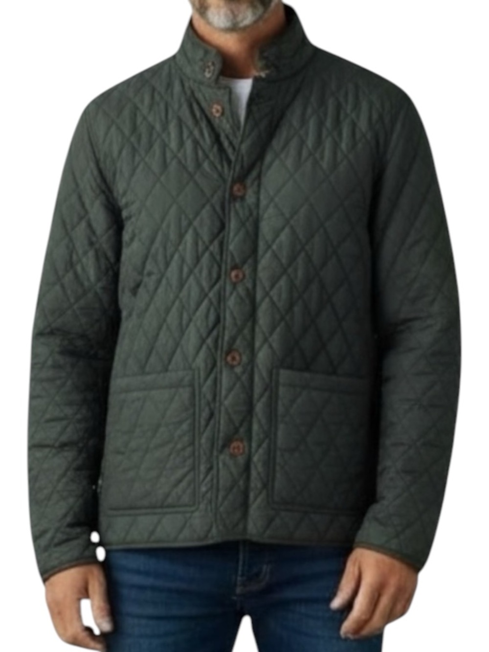 TASSO ELBA Quilted Lightweight Button Down Jacket in Olive Green Size Medium